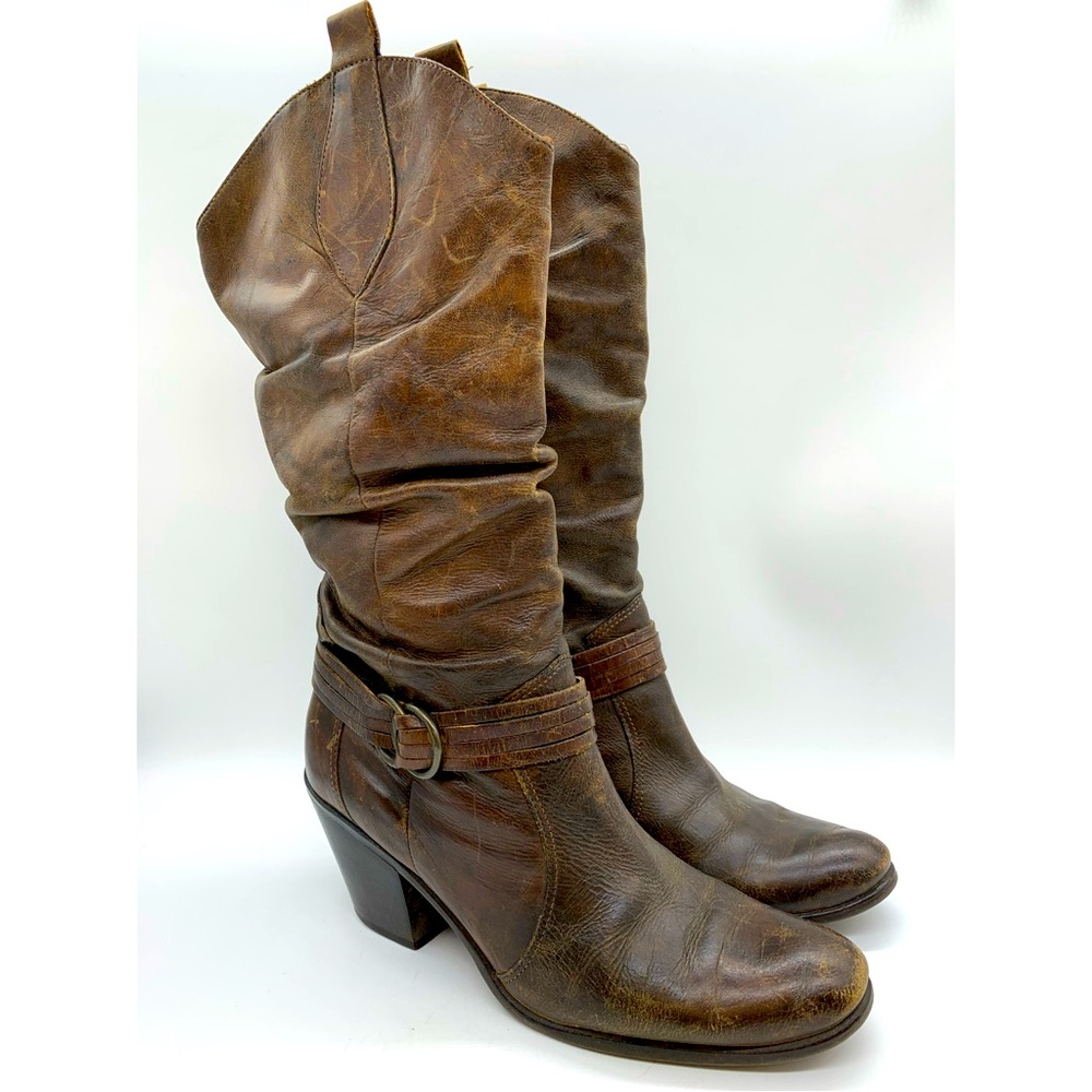 Matisse Brown Slouchy Leather Heeled Boots